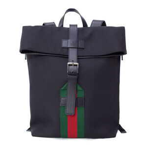 Gucci Techno Canvas Web Buckle Backpack Black